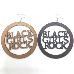 Black Girls Rock African Wooden Earrings